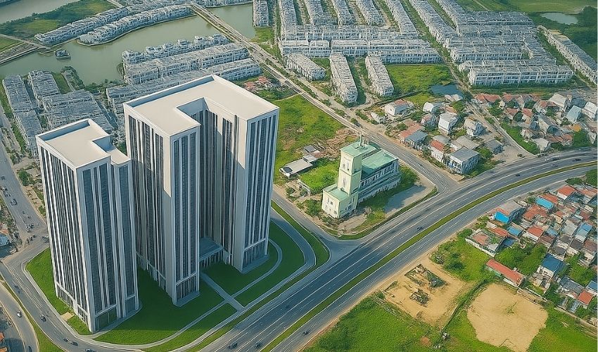 Chung cư Harbor Crown tọa lạc tại vị trí “vàng” ngã 4 Võ Nguyên Giáp và Bùi Viện